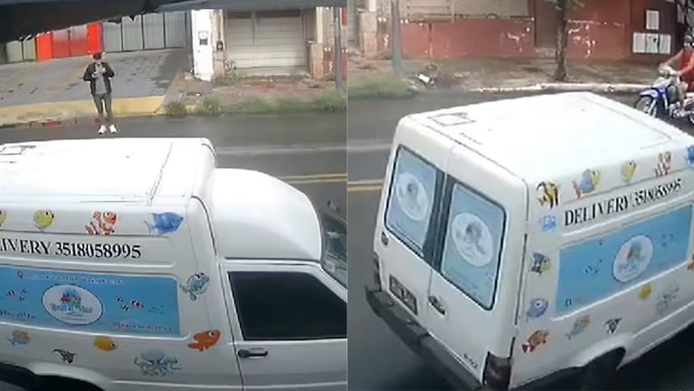 En segundos, les robaron la camioneta de una pescadería.