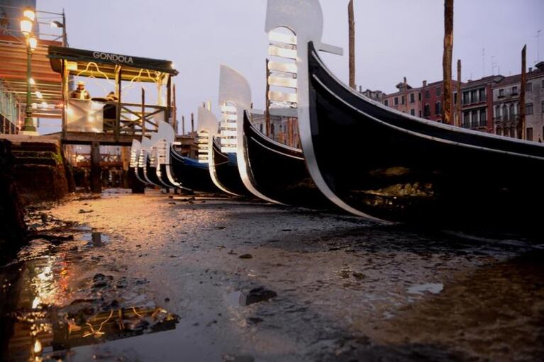 En Venecia los canales se quedaron sin agua