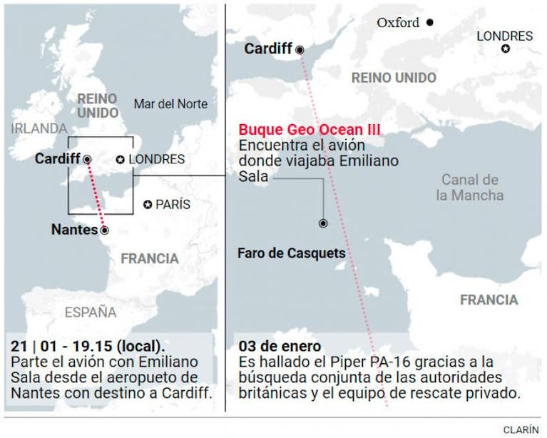 Encontraron el avión en el que viajaba Emiliano Sala