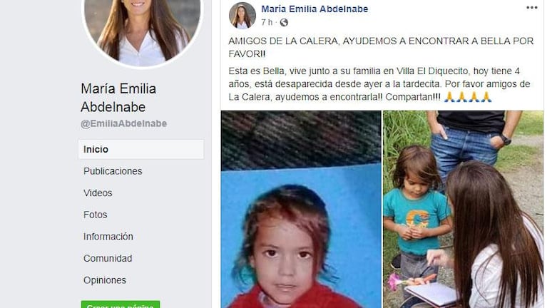 Encontraron sin vida a Bella, la niña que era buscada en La Calera