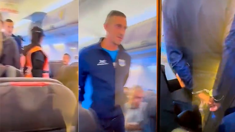 Endrizzi fue bajado esposado del avión.