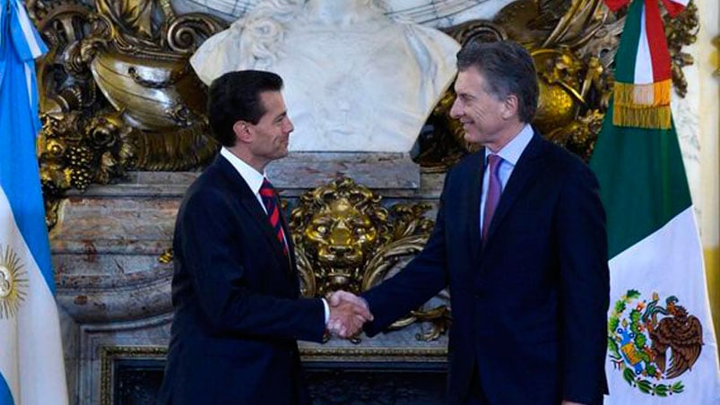 Enrique Nieto y Mauricio Macri se vieron en agosto, durante una visita oficial del presidente mexicano.