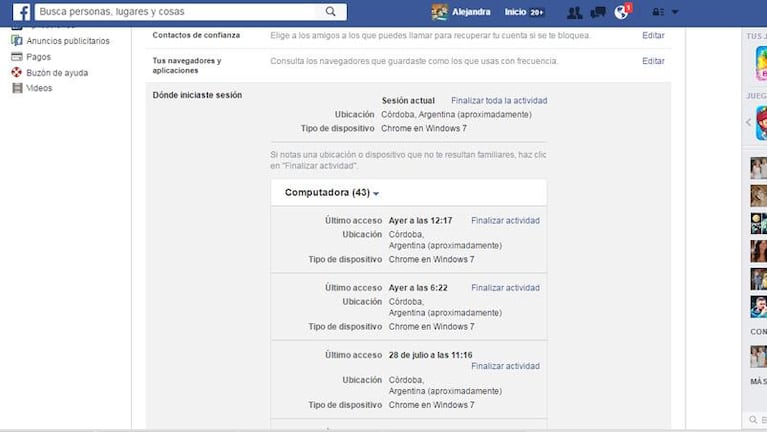 Enterate si alguien ingresó a tu cuenta de Facebook