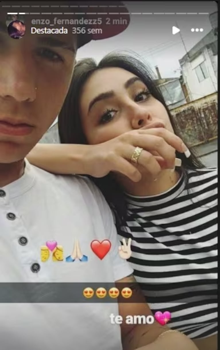 Enzo Fernández  y Cristal Grillo cuando eran pareja. (Foto: Instagram / @cristalgrillo) 