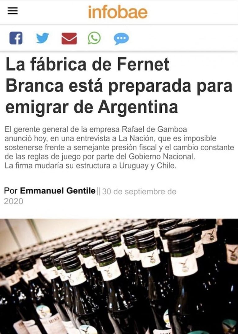 Era todo falso: Fernet Branca no se va de Argentina