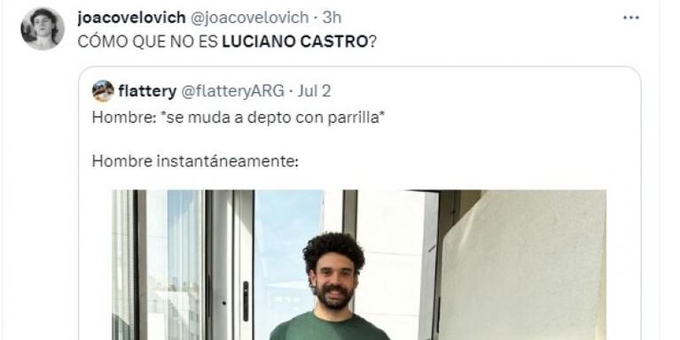 "¿Es Luciano Castro?": subió una foto en el asador y desorientó a todos