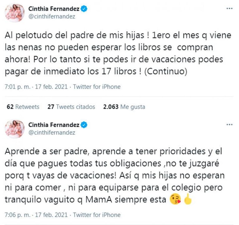 Escándalo: Matías Defederico publicó los chats privados con Cinthia Fernández