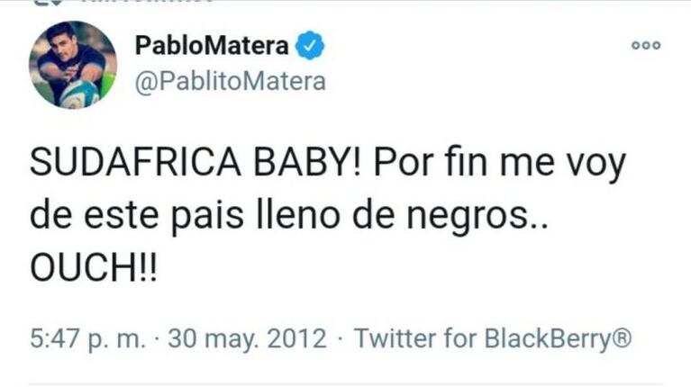 Escándalo por Pablo Matera, capitán de Los Pumas: sus tuits racistas y xenófobos