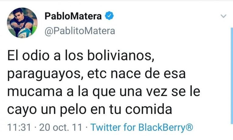 Escándalo por Pablo Matera, capitán de Los Pumas: sus tuits racistas y xenófobos