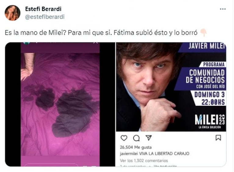 ¿Estaba Milei?: Fátima Florez reveló el misterio de la foto que posteó por error