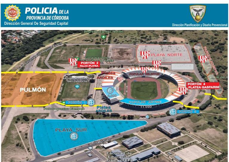 Estacionamiento y accesos al Kempes para el clásico Instituto-Belgrano