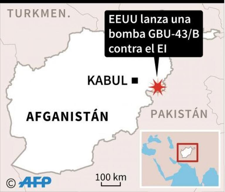 Estados Unidos lanzó la mayor bomba no nuclear en Afganistán