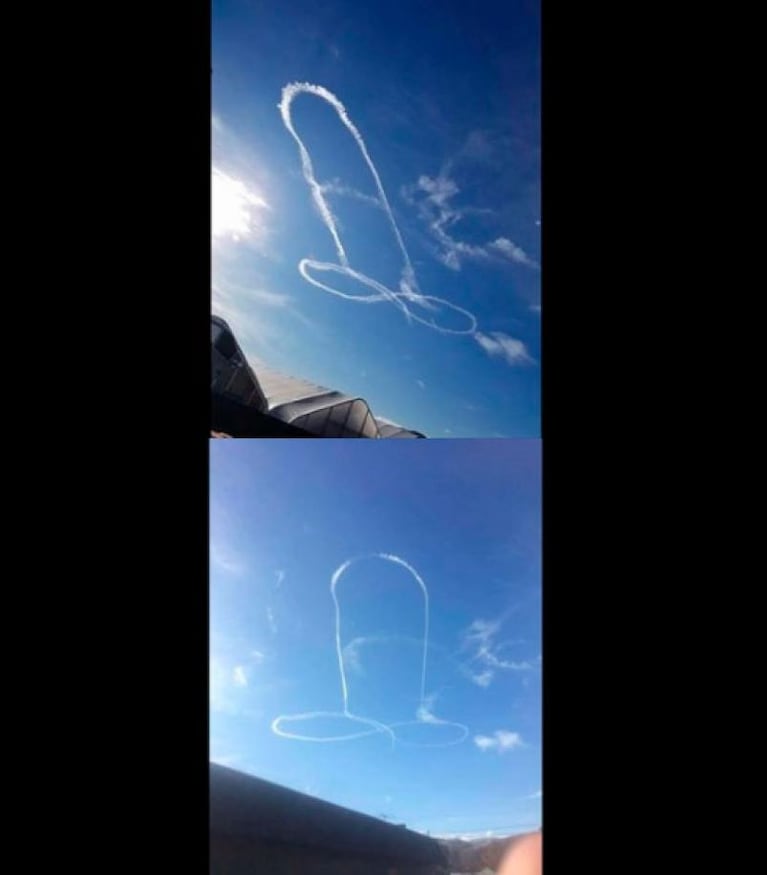 Estados Unidos: un avión de la Armada dibujó un pene en el cielo