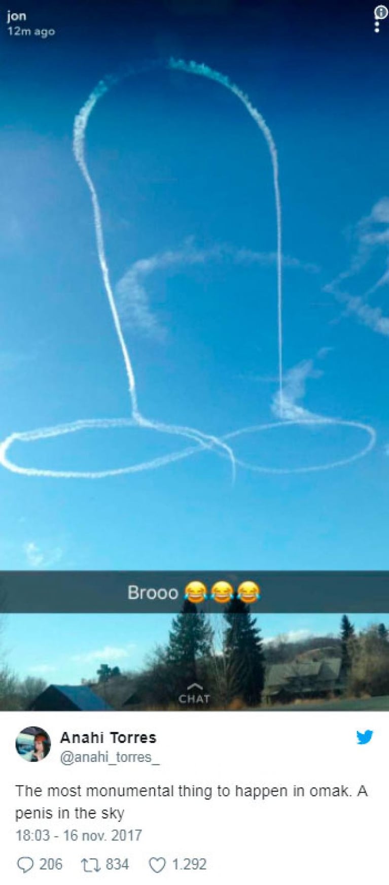 Estados Unidos: un avión de la Armada dibujó un pene en el cielo