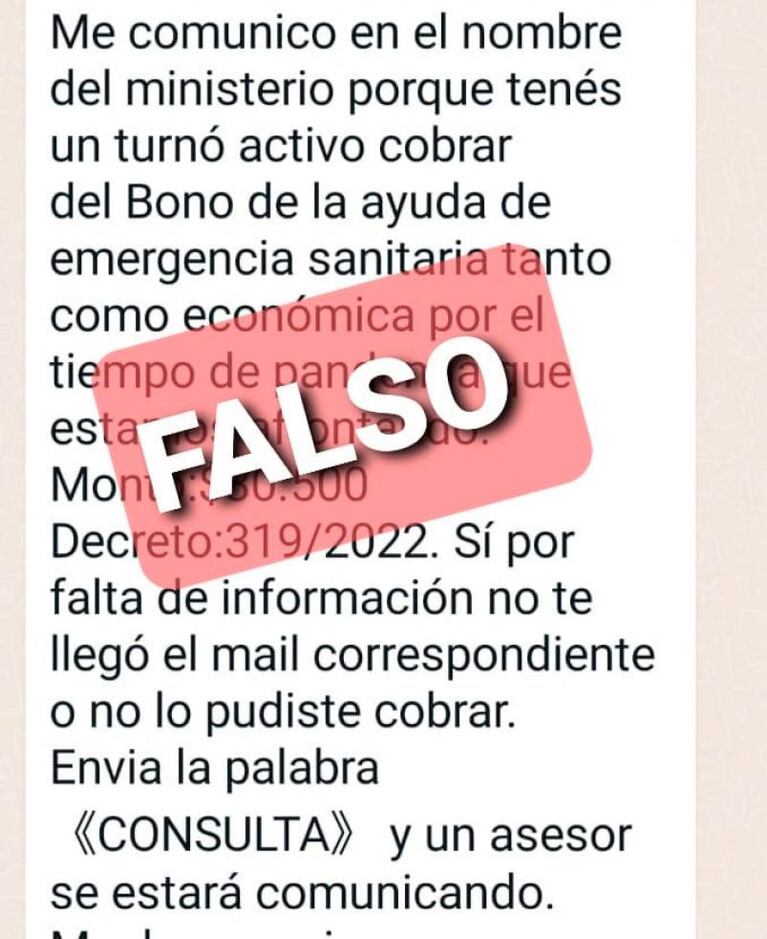 Estafa en Córdoba: alertan por un falso mensaje que ofrece un bono