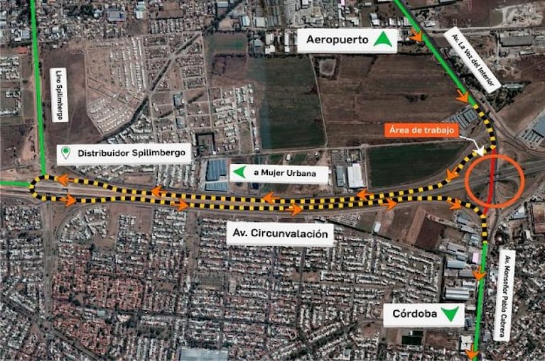 Estará cerrado el cruce entre avenida La Voz del Interior y Circunvalación este sábado