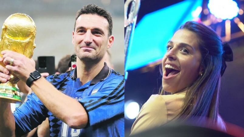 Euge Quevedo y Lionel Scaloni juntos en una bicicletería.