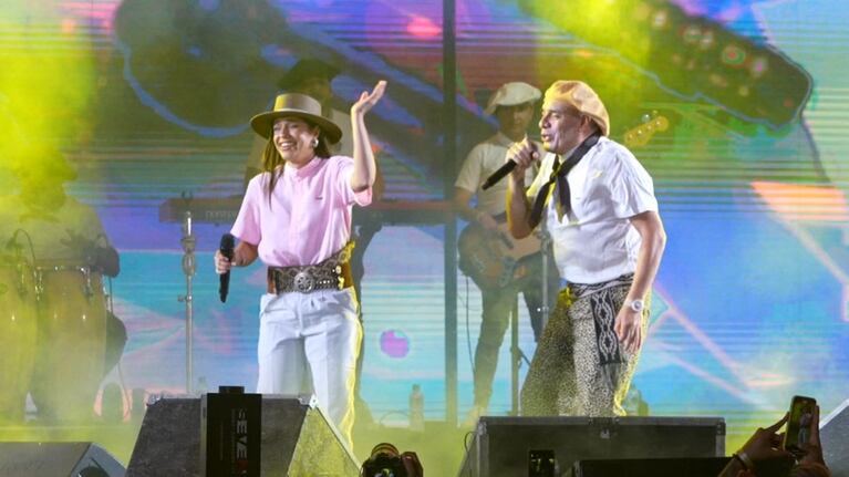 Euge Quevedo y Ruben Pavón en el escenario de Jesús María.