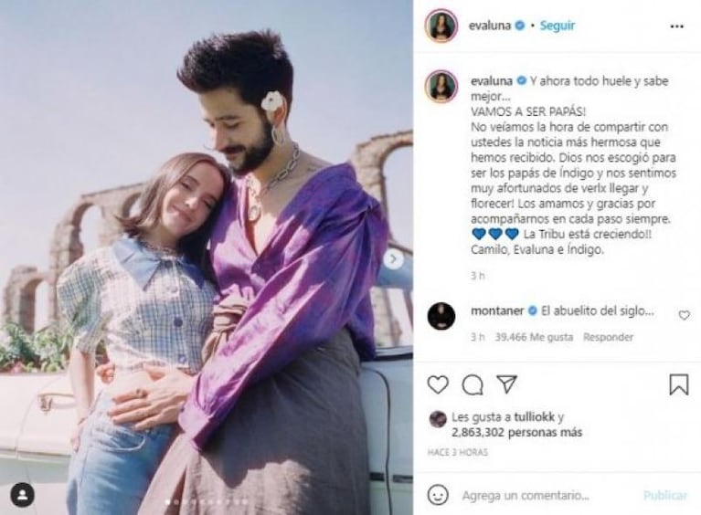 Evaluna y Camilo esperan su primer hijo: el video con la pancita de embarazada 