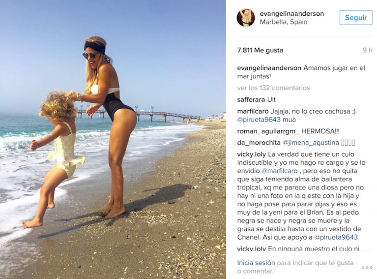 Evangelina Anderson volvió a ratonear en las redes sociales