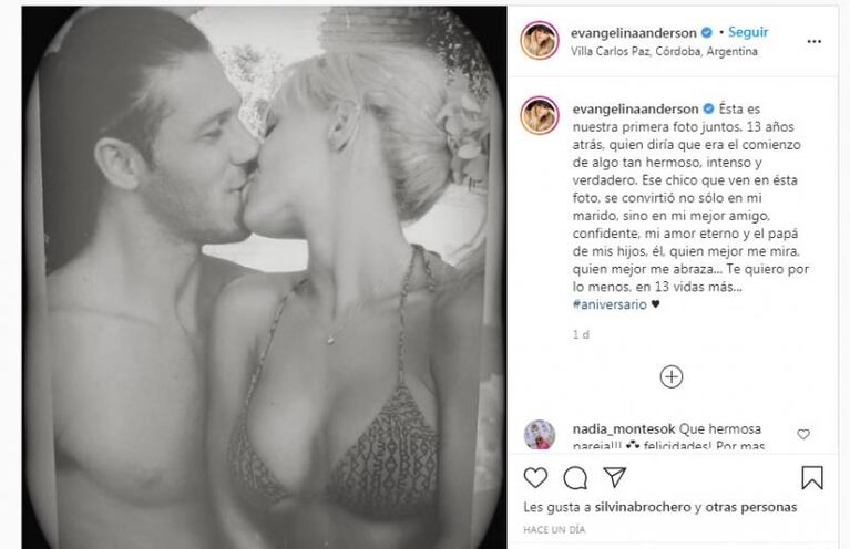 Evangelina Anderson y Martín Demichelis: 13 años de amor y una foto muy especial