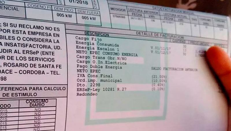 Facturas de luz, gas y agua. 