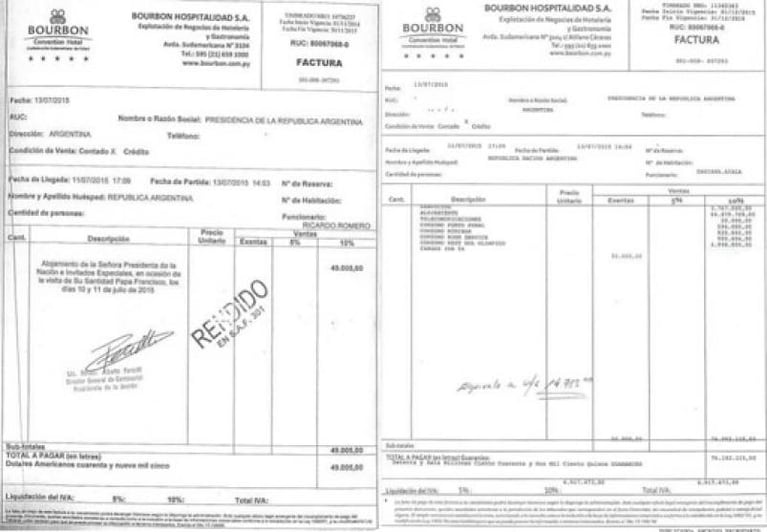 Facturas truchas en los últimos viajes de Cristina al exterior