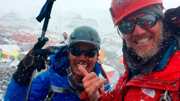 Facundo Arana compartió fotos de su aventura en el Everest, antes de hace cumbre. Foto: Instagram.