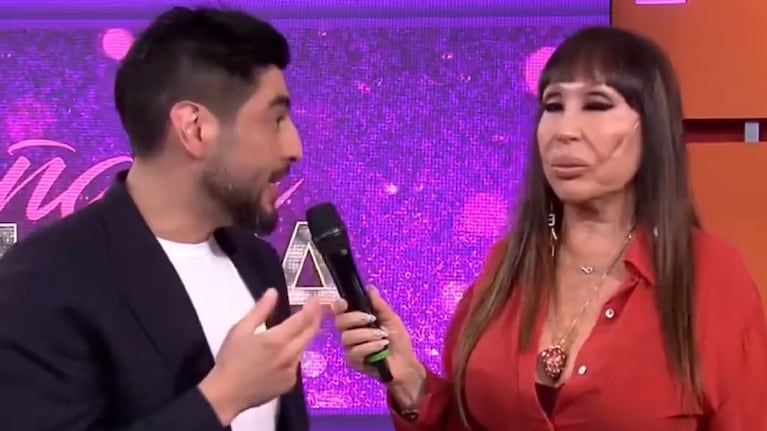 Facundo Moyano llegó tarde a la entrevista con Moria Casán.
