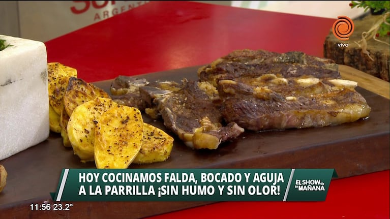 "Falda, bocado y aguja a la parrilla"