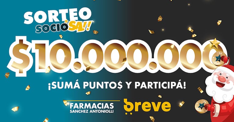 ¡Farmacias Sanchez Antoniolli celebra diciembre con un sorteo de $10 millones para SocioSA!