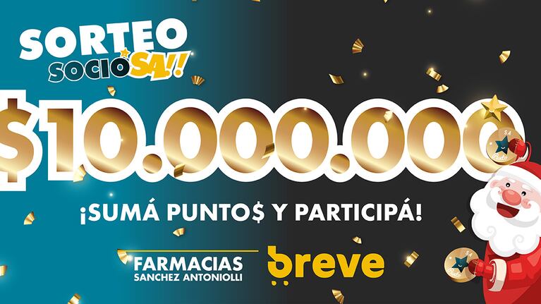 ¡Farmacias Sanchez Antoniolli celebra diciembre con un sorteo de $10 millones para SocioSA!