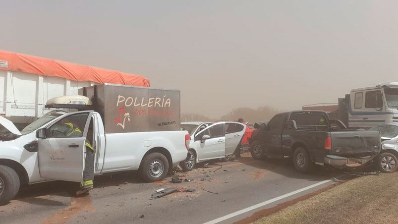 Fatal choque en cadena en la ruta provincial 13.