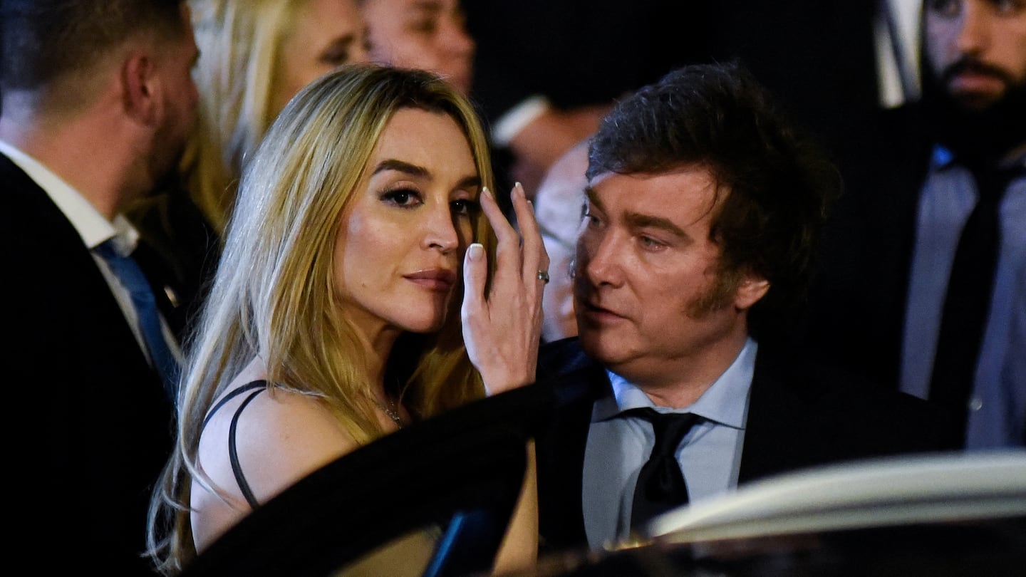 Fátima Florez y Javier Milei en la noche de gala por la asunción presidencial.