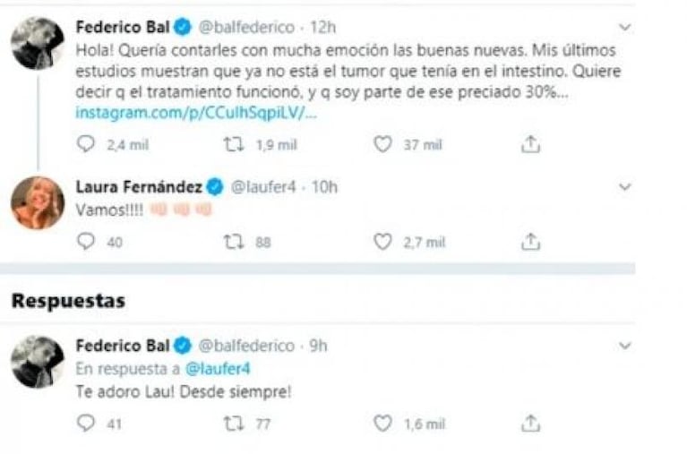 Fede Bal venció el cáncer: la reacción de Carmen Barbieri y Laurita Fernández