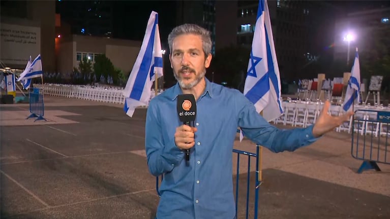 Federico Tolchinsky en el cierre de una cobertura histórica para El Doce en Israel.