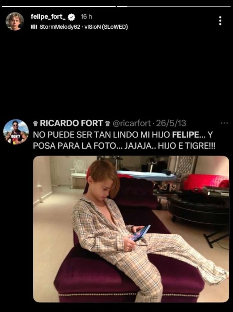 Felipe Fort mostró uno de los últimos mensajes que le dedicó Ricardo antes de morir y emocionó a todos