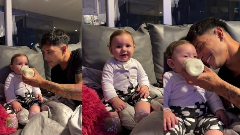 Fer Olmedo y el tierno momento junto su hija, antes de dormir.