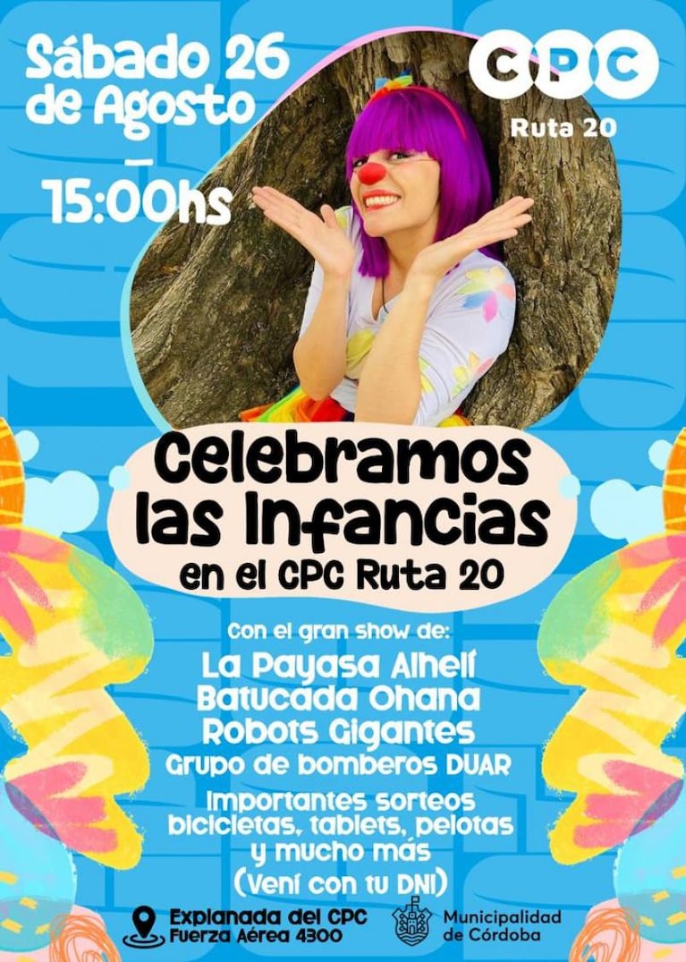 Festejo gratuito del Día de las Infancias en Córdoba: horarios y artistas