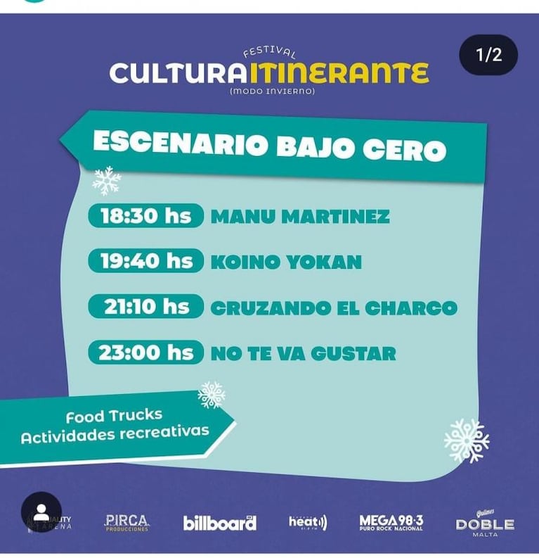 Festival Cultura Itinerante: horario, line up y escenarios