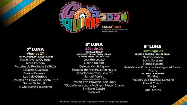 Festival de Cosquín 2023: grilla de artistas y precios de entradas