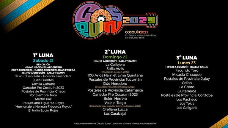 Festival de Cosquín 2023: grilla de artistas y precios de entradas