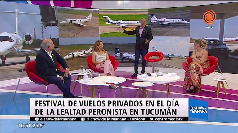 Festival de vuelos privados en la lealtad peronista