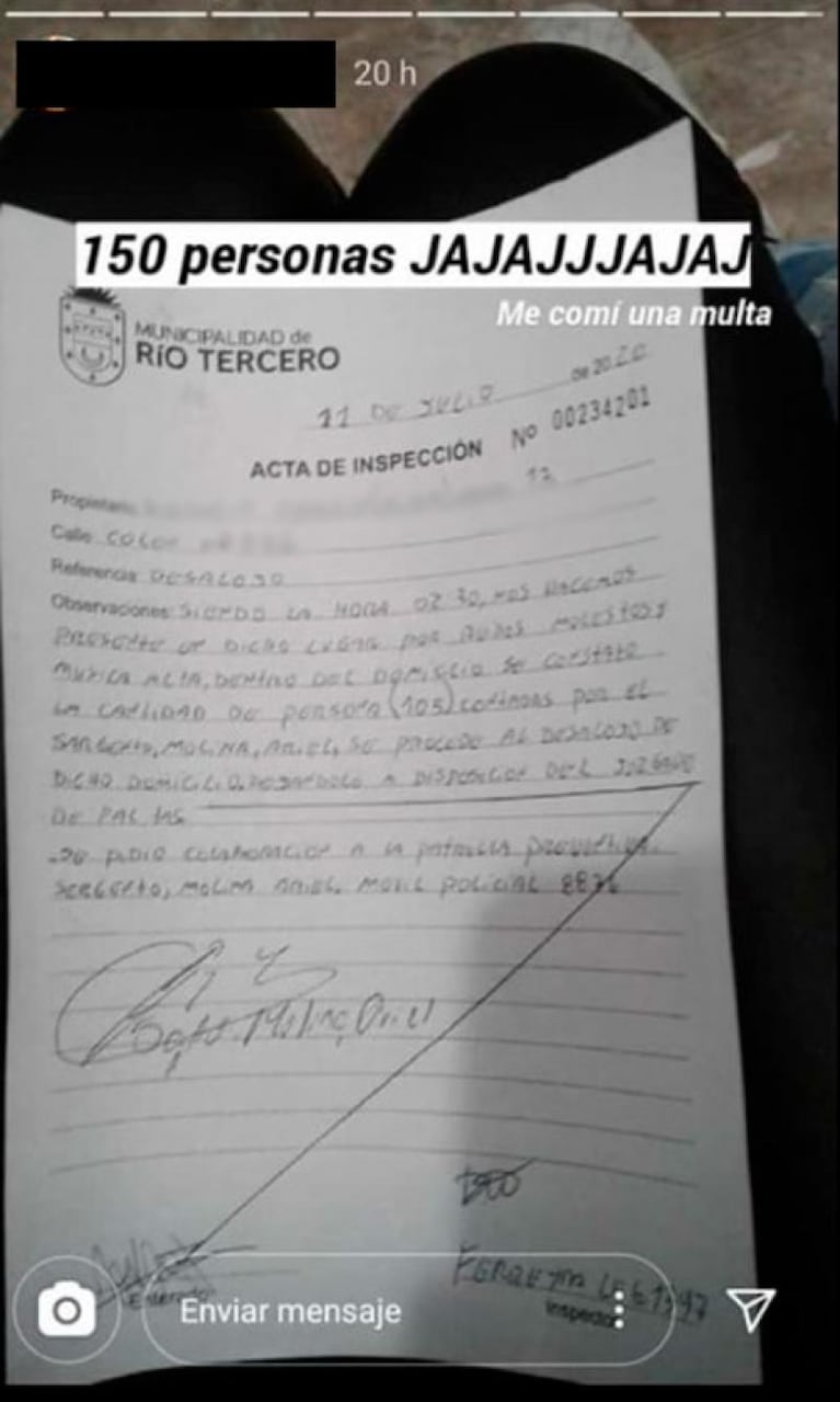 Fiesta con 105 personas en Río Tercero: la organizadora se burló tras el desalojo