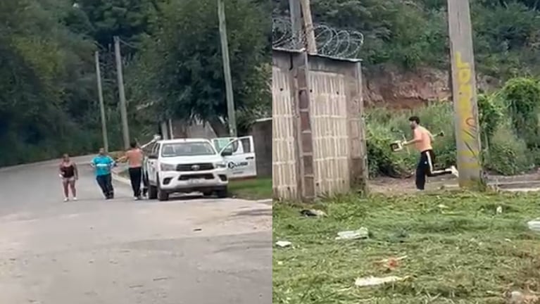 Filmaron el robo de una bordeadora en Villa Siburu.