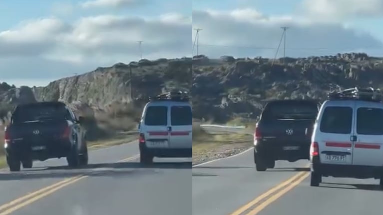 Filmaron el sobrepaso en las Altas Cumbres.