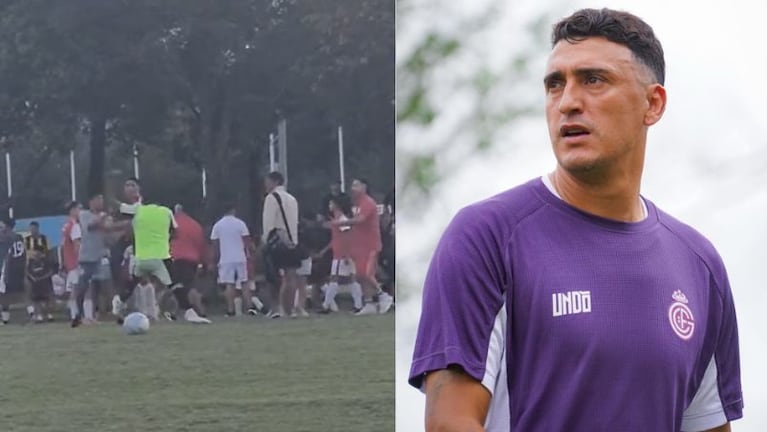 Filmaron una batalla campal en un torneo de fútbol amateur.