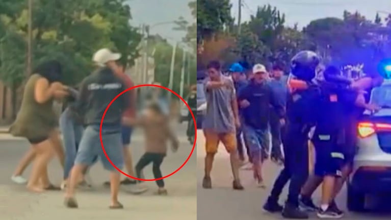 Filmaron una brutal pelea en Cruz del Eje.