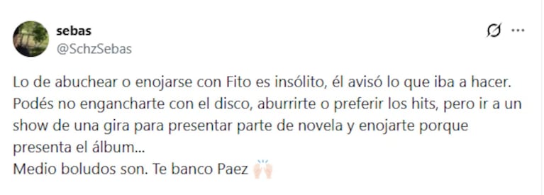 Fito Páez tocó una lista de temas impensada, lo silbaron y desafió: “¡A cantar ahora!”