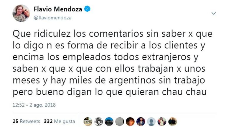 Flavio Mendoza trató de “patas sucias” a unos trabajadores y llovieron las críticas